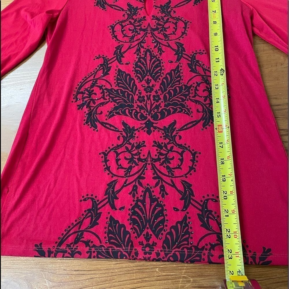 JM Collection Red Blouse  - Picture 6 of 9